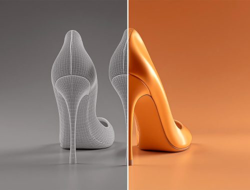 Progettazione 3D tacchi su misura d'alta moda